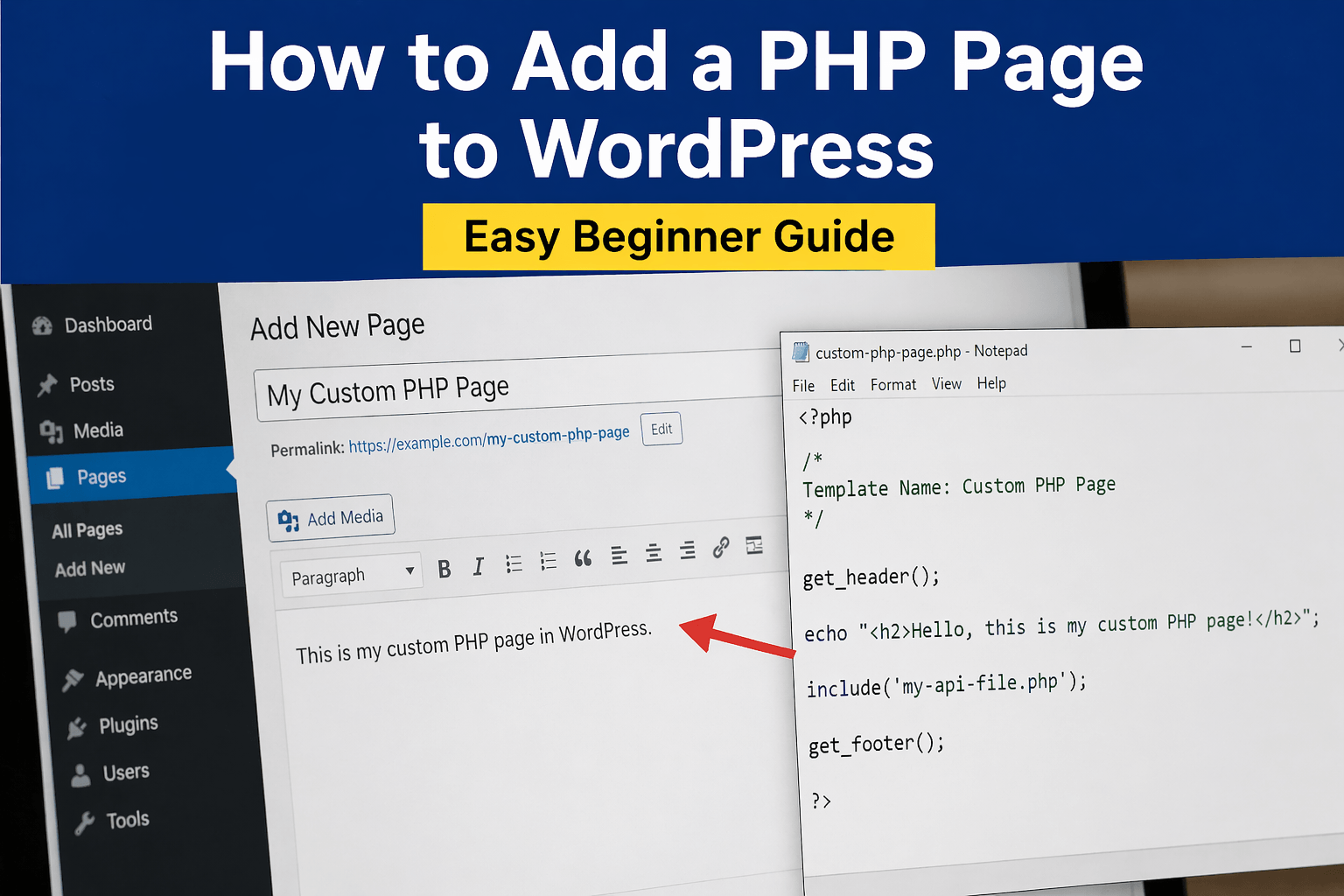 Learn how to add a PHP page to WordPress step by step