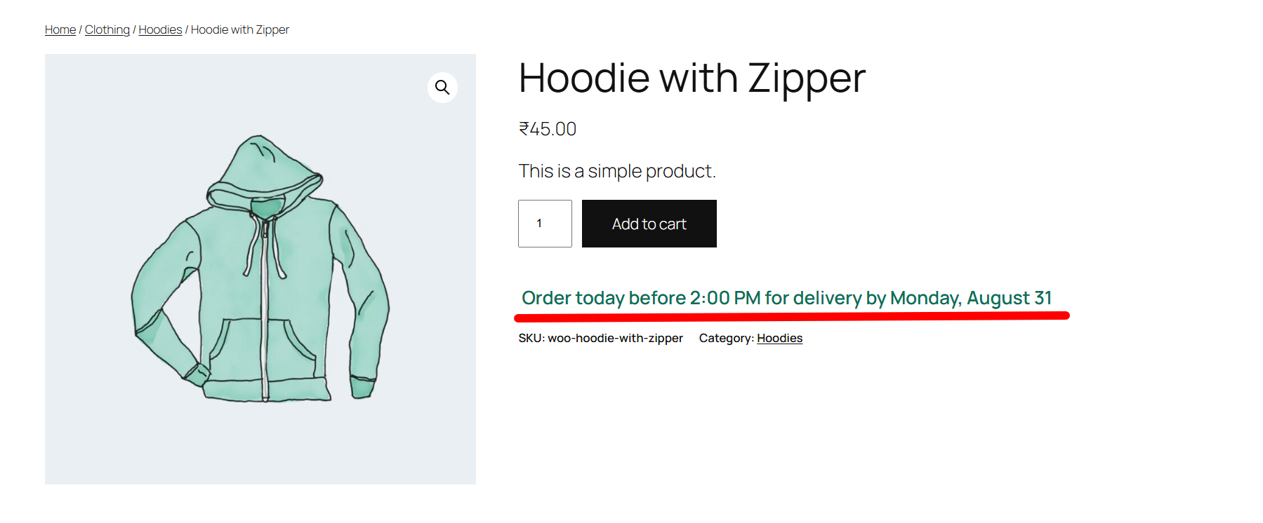 woocommerce estimated delivery date product page