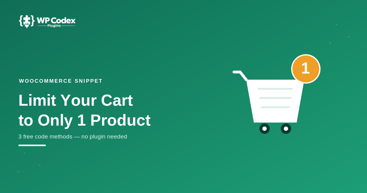 woocommerce limit cart to one product
