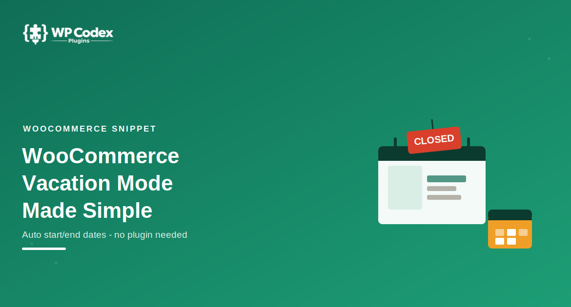 woocommerce vacation mode